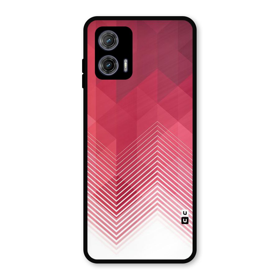 Red Chevron Abstract Metal Back Case for Moto G73