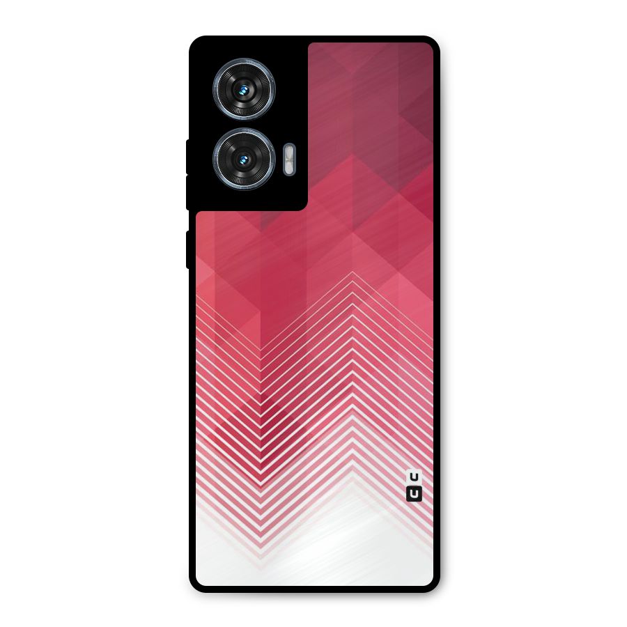 Red Chevron Abstract Metal Back Case for Motorola Edge 50 Fusion