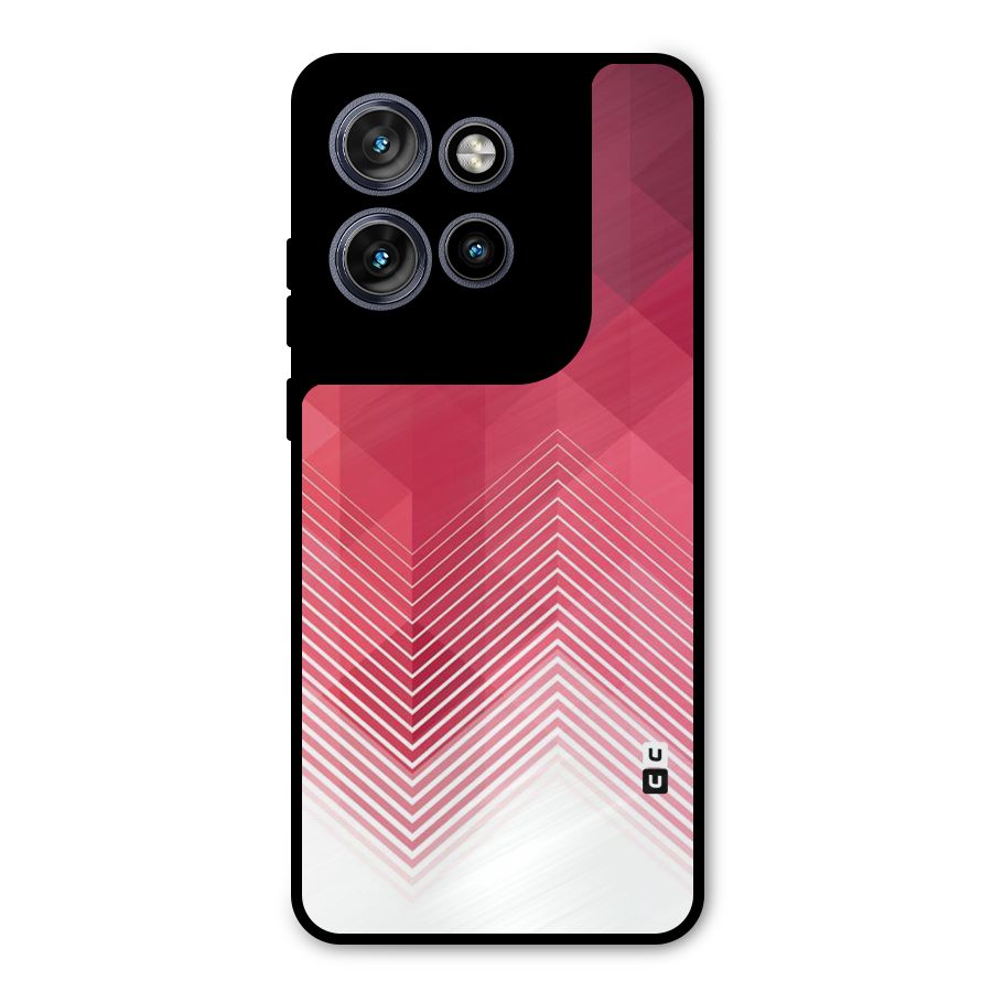 Red Chevron Abstract Metal Back Case for Motorola Edge 50 Neo