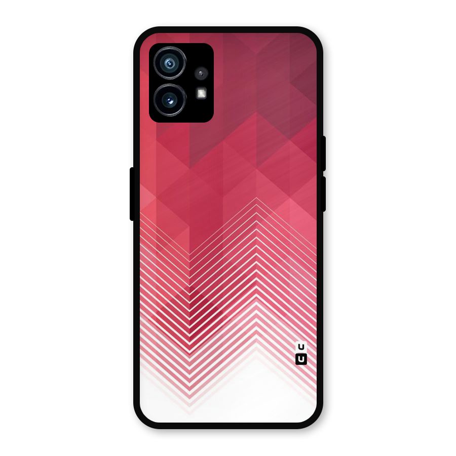 Red Chevron Abstract Metal Back Case for Nothing Phone 1