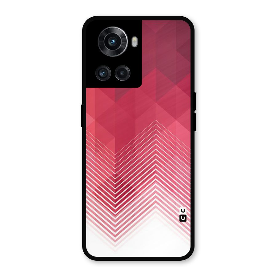 Red Chevron Abstract Metal Back Case for OnePlus 10R
