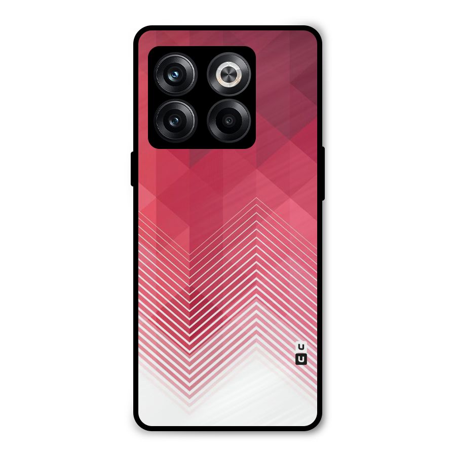 Red Chevron Abstract Metal Back Case for OnePlus 10T