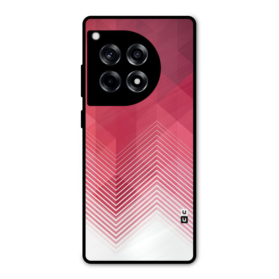 Red Chevron Abstract Metal Back Case for OnePlus 12R
