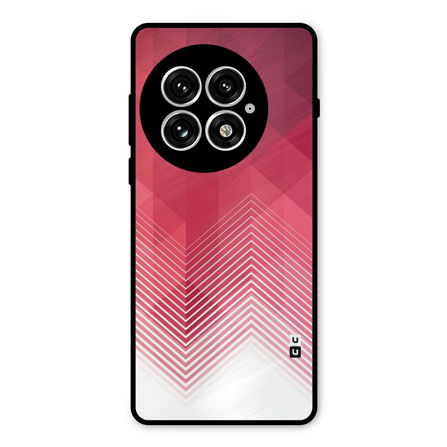 Red Chevron Abstract Metal Back Case for OnePlus 13