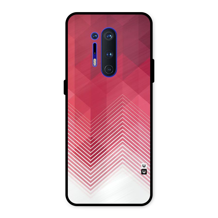 Red Chevron Abstract Metal Back Case for OnePlus 8 Pro