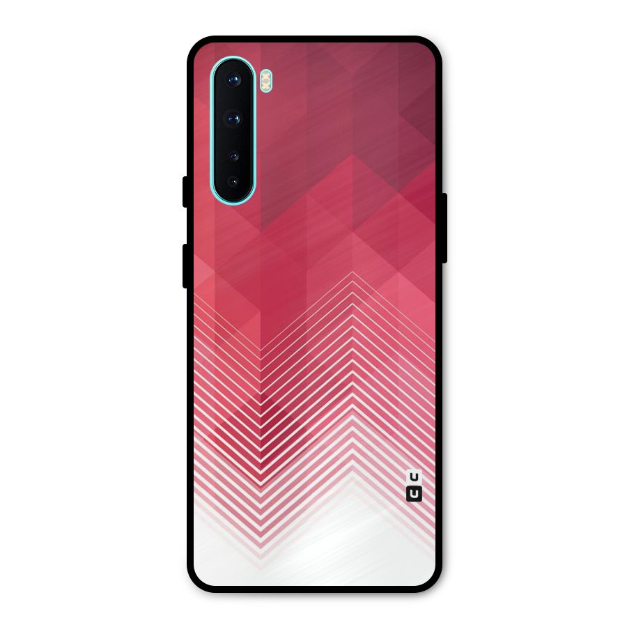Red Chevron Abstract Metal Back Case for OnePlus Nord