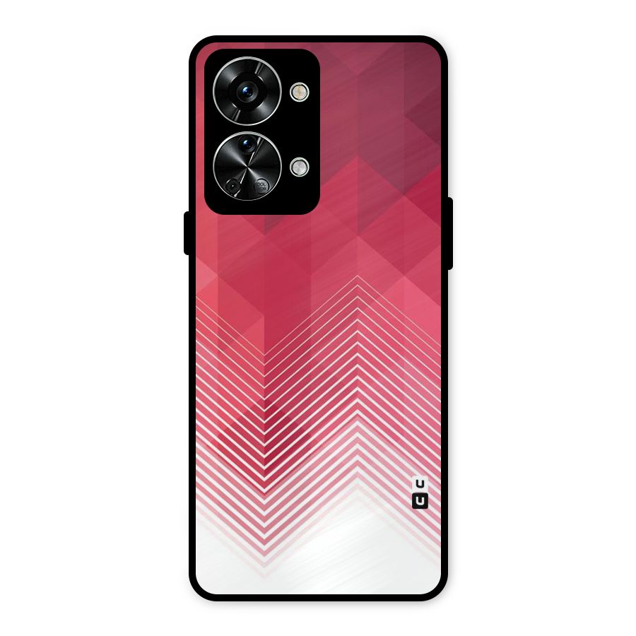 Red Chevron Abstract Metal Back Case for OnePlus Nord 2T