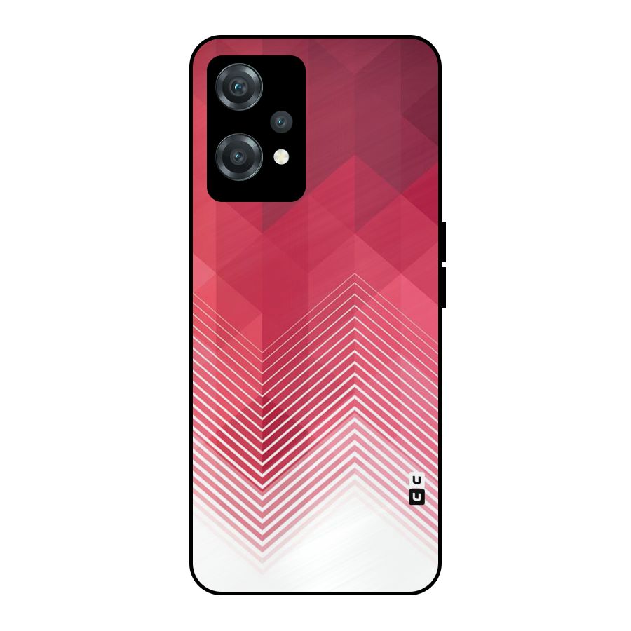 Red Chevron Abstract Metal Back Case for OnePlus Nord CE 2 Lite 5G