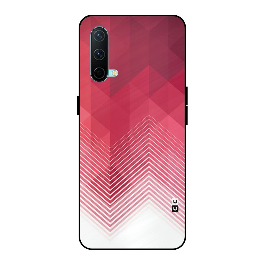 Red Chevron Abstract Metal Back Case for OnePlus Nord CE 5G