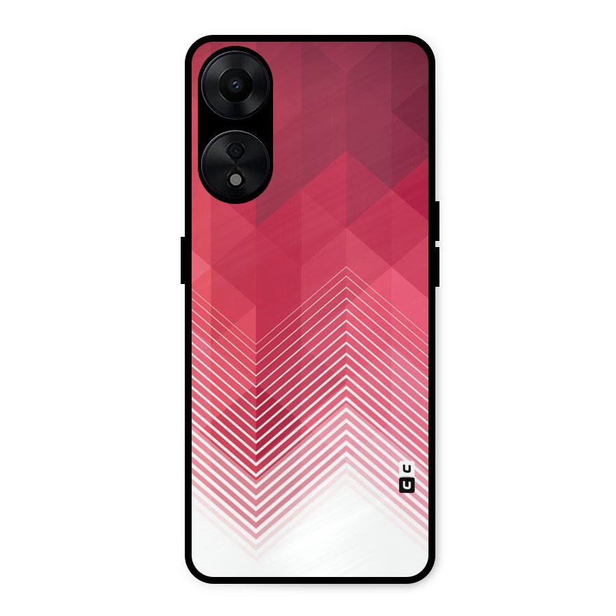 Red Chevron Abstract Metal Back Case for Oppo A78 5G