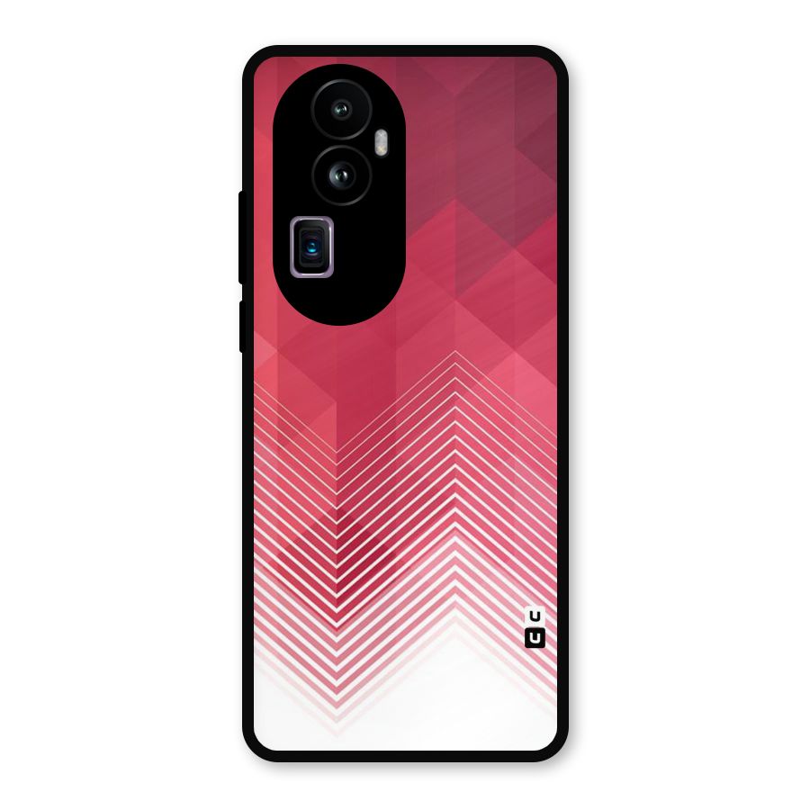 Red Chevron Abstract Metal Back Case for Oppo Reno10 Pro Plus