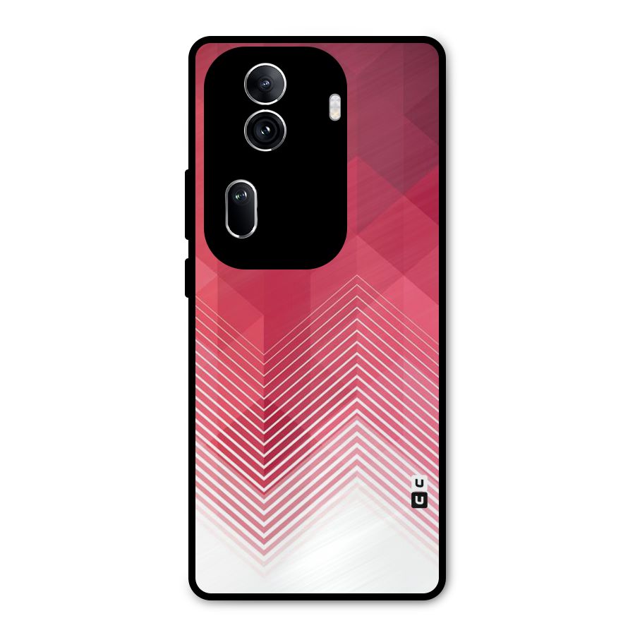 Red Chevron Abstract Metal Back Case for Oppo Reno11 Pro 5G