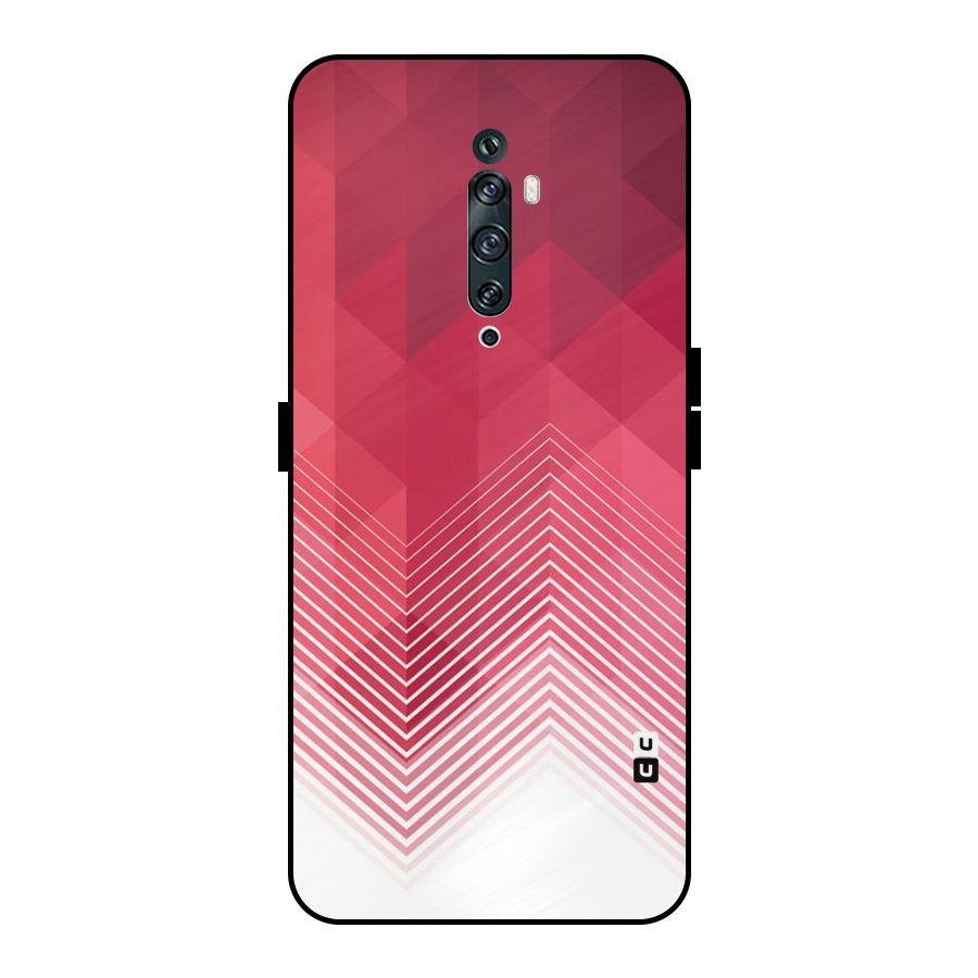 Red Chevron Abstract Metal Back Case for Oppo Reno2 F