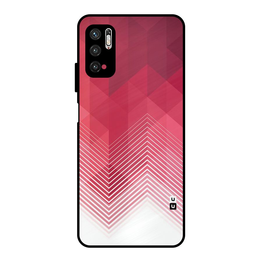 Red Chevron Abstract Metal Back Case for Poco M3 Pro 5G