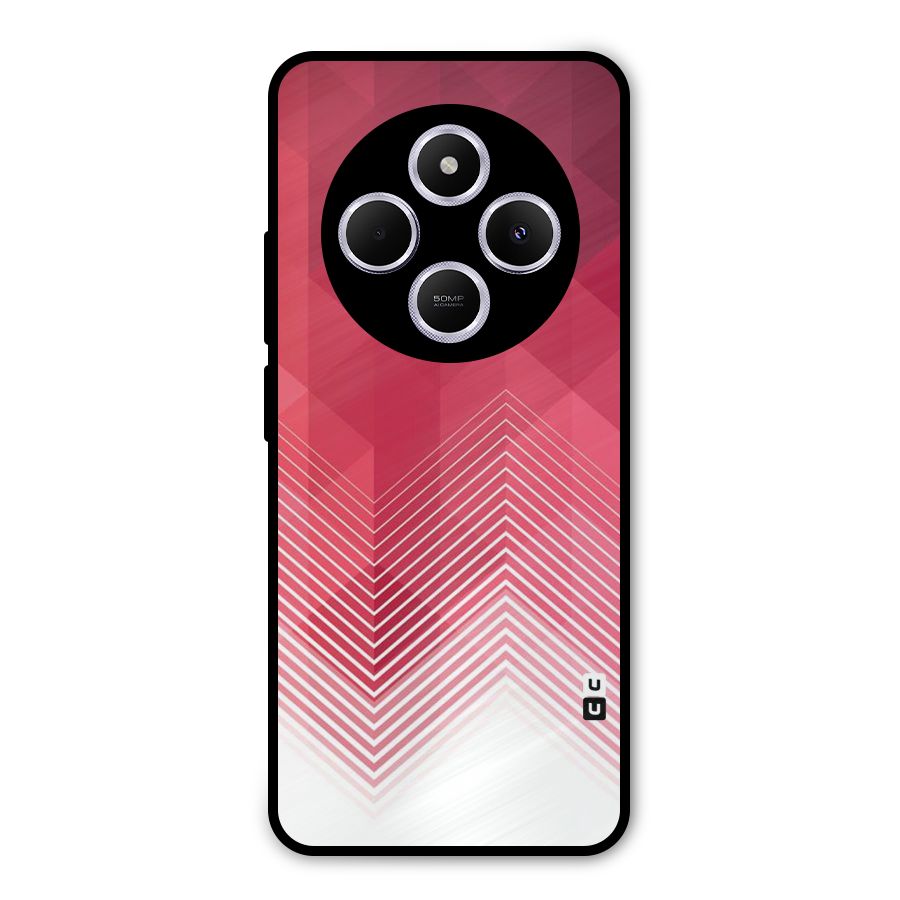 Red Chevron Abstract Metal Back Case for Poco M7