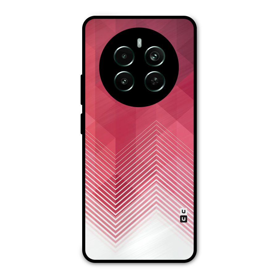 Red Chevron Abstract Metal Back Case for Realme 12 Pro Plus