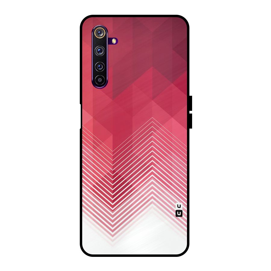 Red Chevron Abstract Metal Back Case for Realme 6 Pro