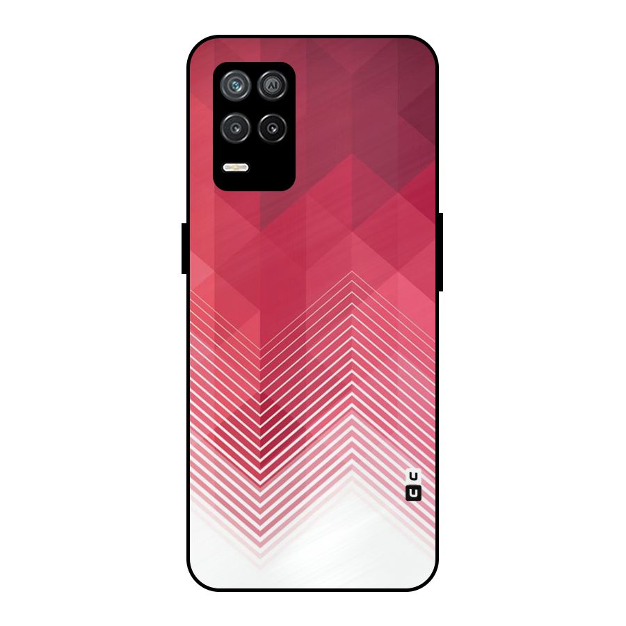 Red Chevron Abstract Metal Back Case for Realme 8 5G