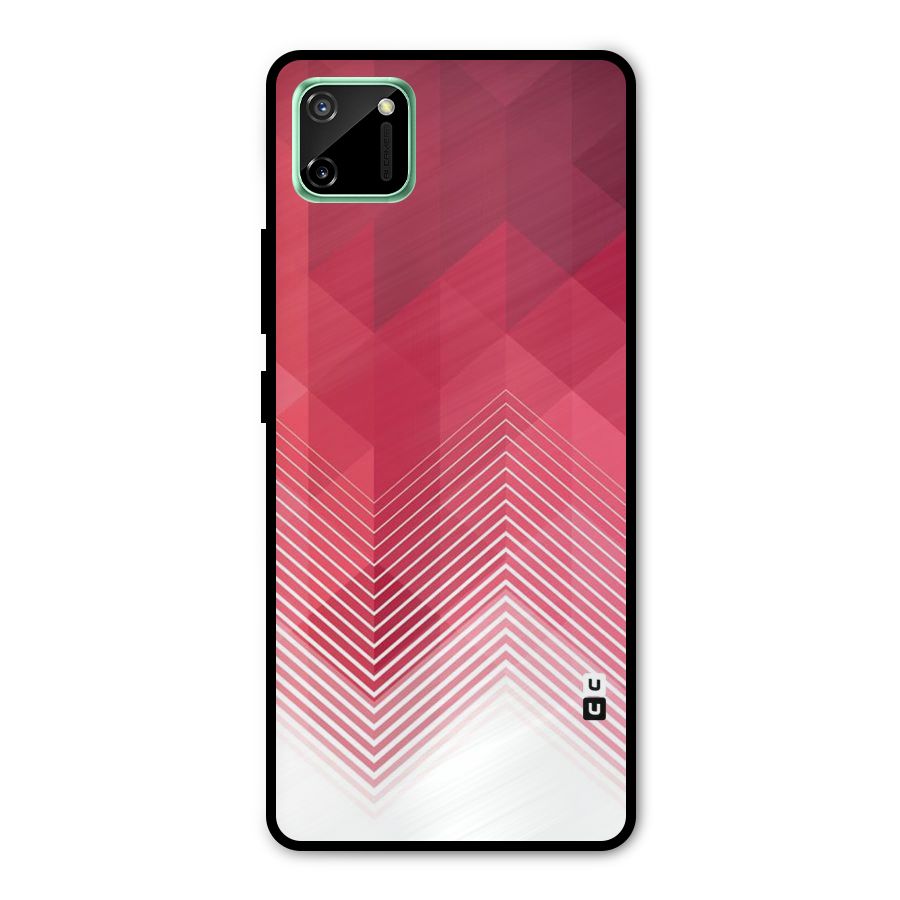 Red Chevron Abstract Metal Back Case for Realme C11