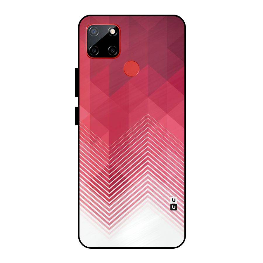 Red Chevron Abstract Metal Back Case for Realme C12