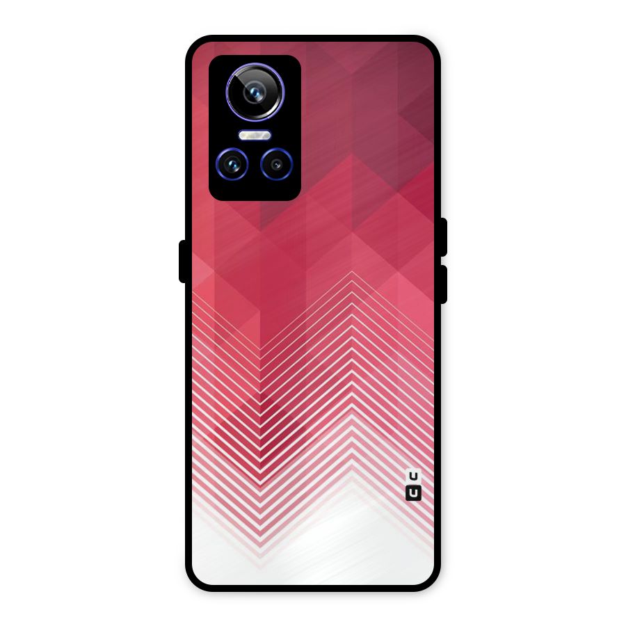 Red Chevron Abstract Metal Back Case for Realme GT Neo 3