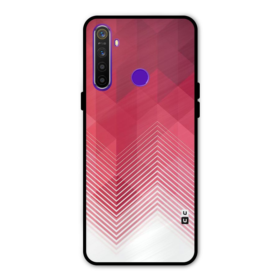 Red Chevron Abstract Metal Back Case for Realme Narzo 10