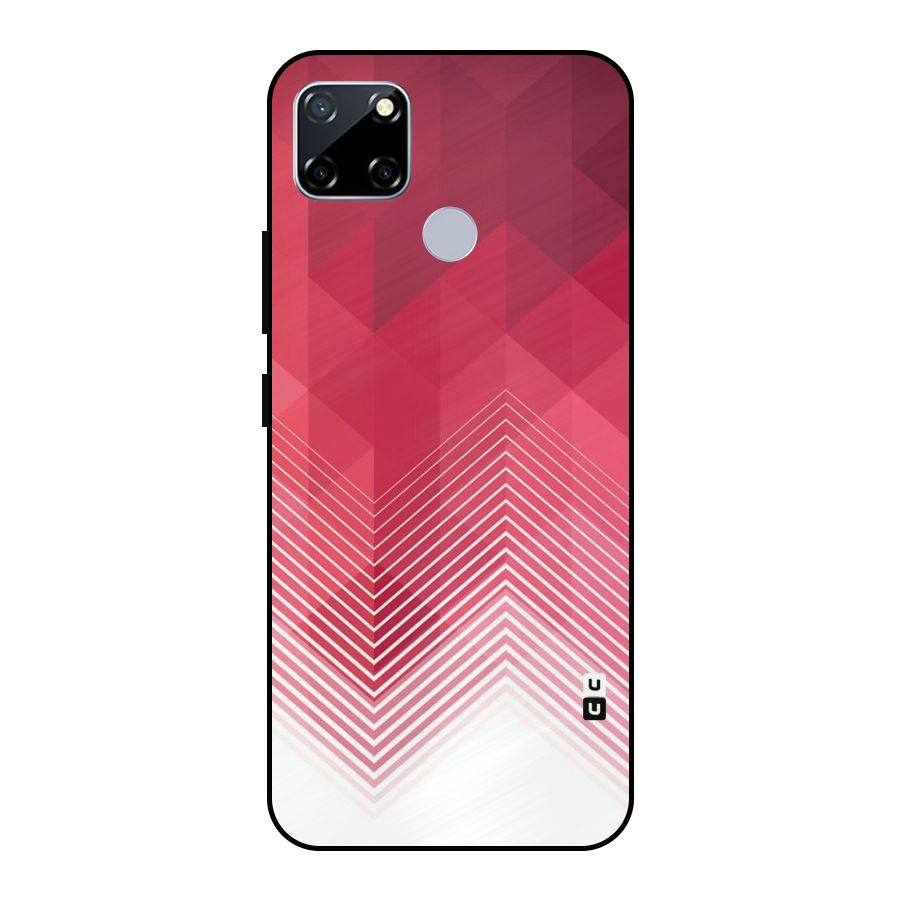 Red Chevron Abstract Metal Back Case for Realme Narzo 20