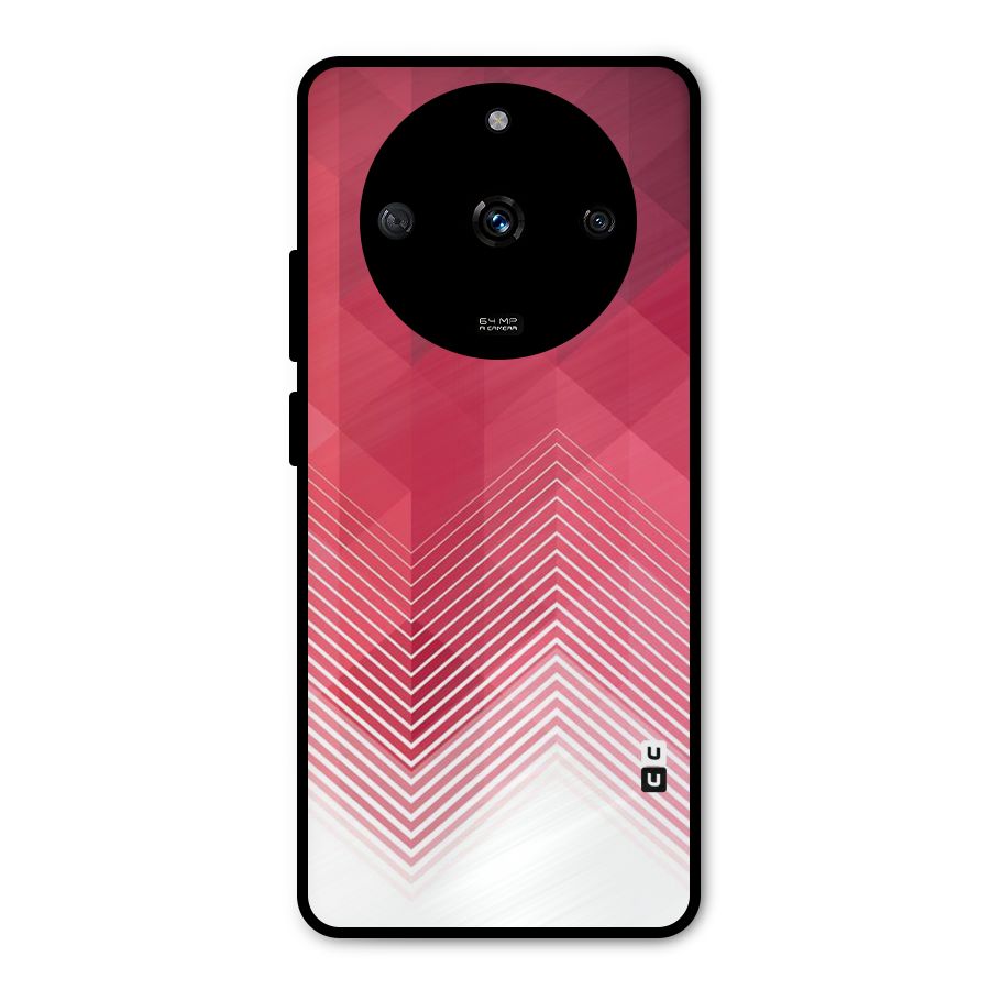 Red Chevron Abstract Metal Back Case for Realme Narzo 60 5G