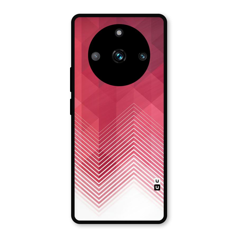 Red Chevron Abstract Metal Back Case for Realme Narzo 60 Pro
