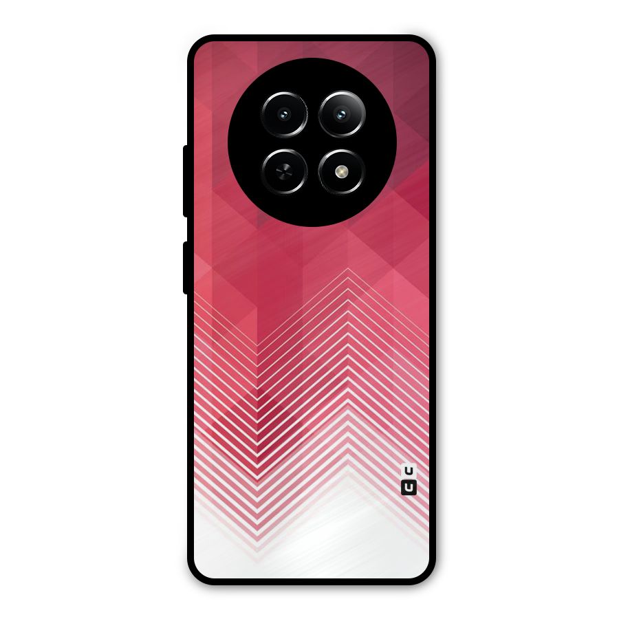 Red Chevron Abstract Metal Back Case for Realme Narzo 70x 5G