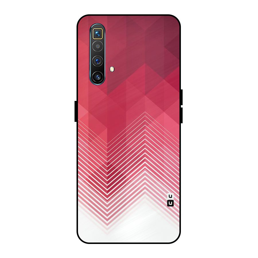 Red Chevron Abstract Metal Back Case for Realme X3 SuperZoom