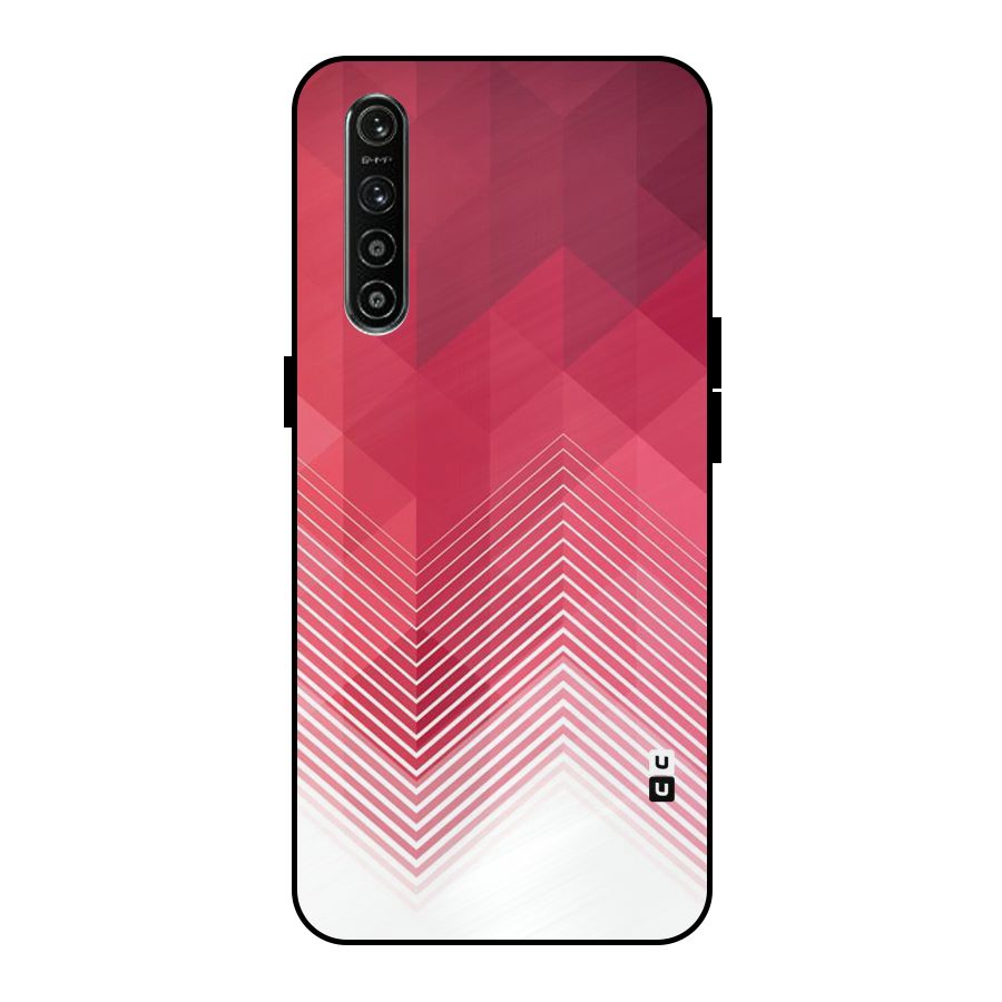 Red Chevron Abstract Metal Back Case for Realme XT