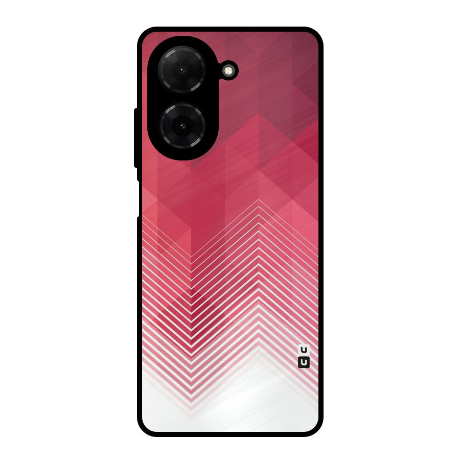 Red Chevron Abstract Metal Back Case for Redmi A5 4G