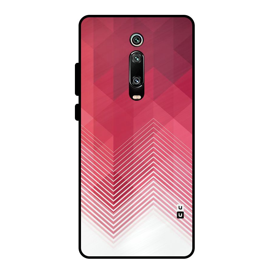 Red Chevron Abstract Metal Back Case for Redmi K20 Pro