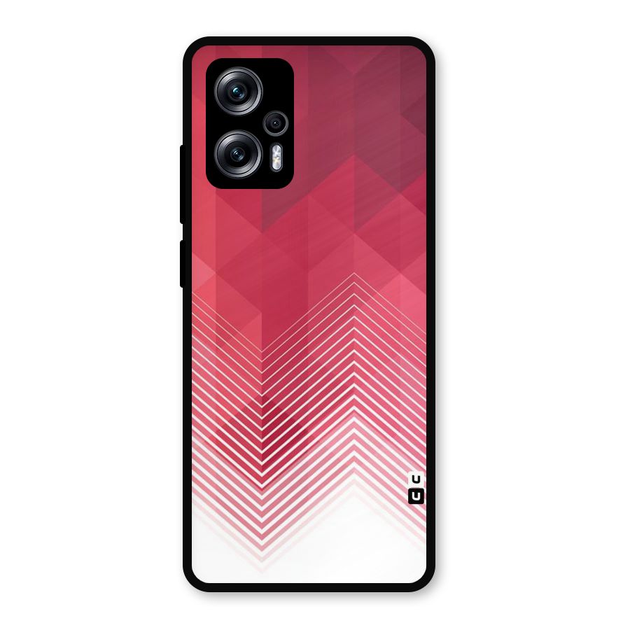 Red Chevron Abstract Metal Back Case for Redmi K50i