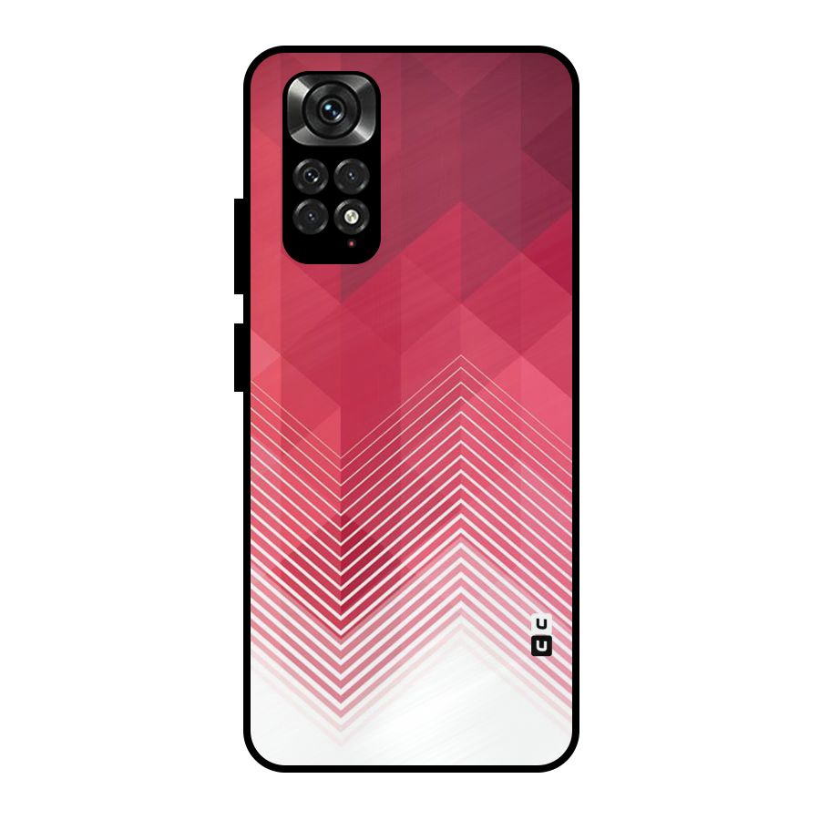 Red Chevron Abstract Metal Back Case for Redmi Note 11 Pro