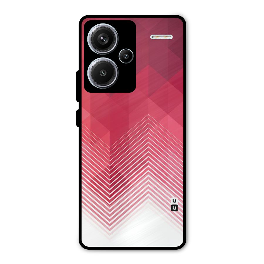 Red Chevron Abstract Metal Back Case for Redmi Note 13 Pro Plus