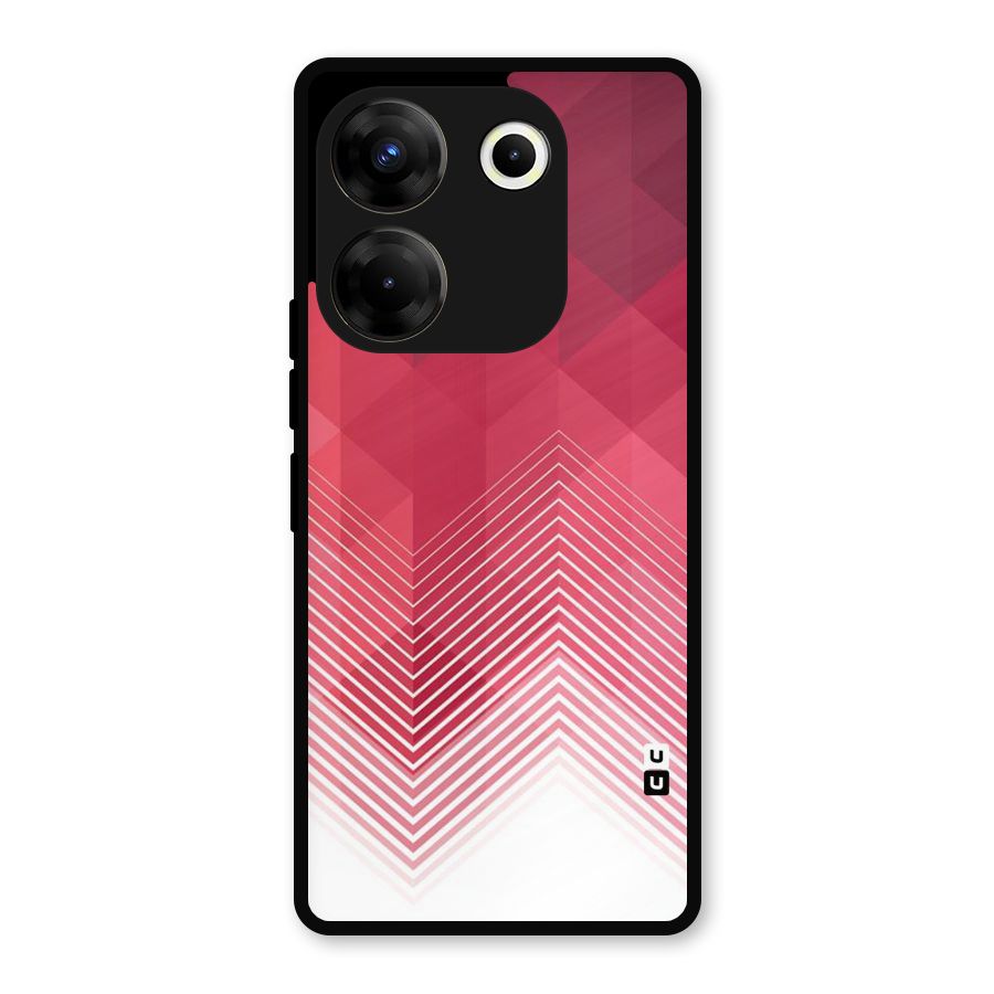 Red Chevron Abstract Metal Back Case for Tecno Camon 20 Pro