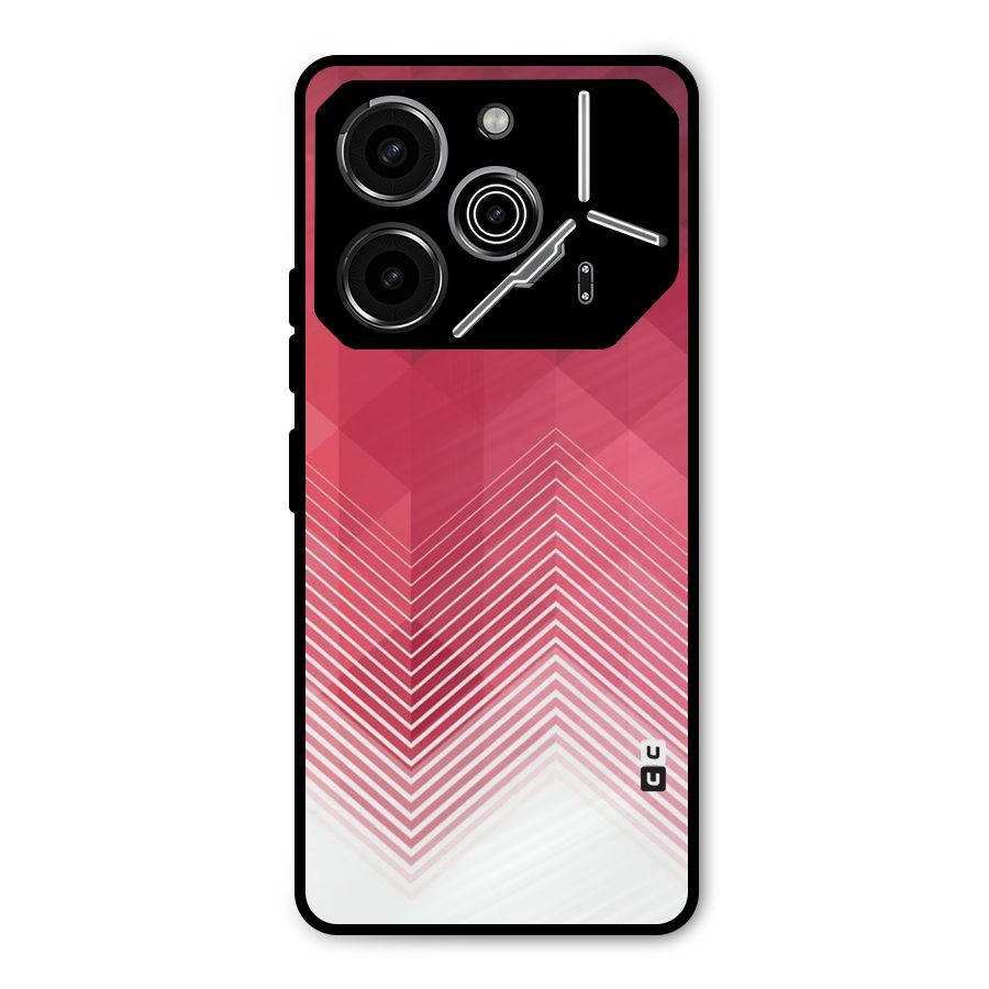 Red Chevron Abstract Metal Back Case for Tecno Pova 6 Pro