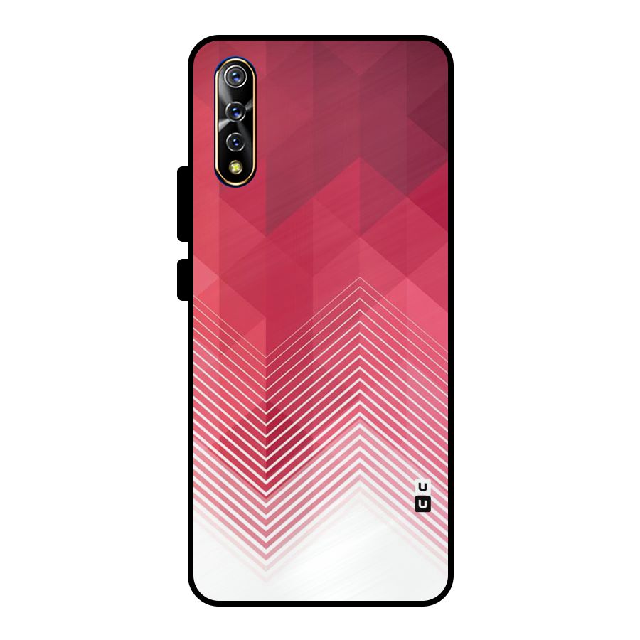 Red Chevron Abstract Metal Back Case for Vivo S1