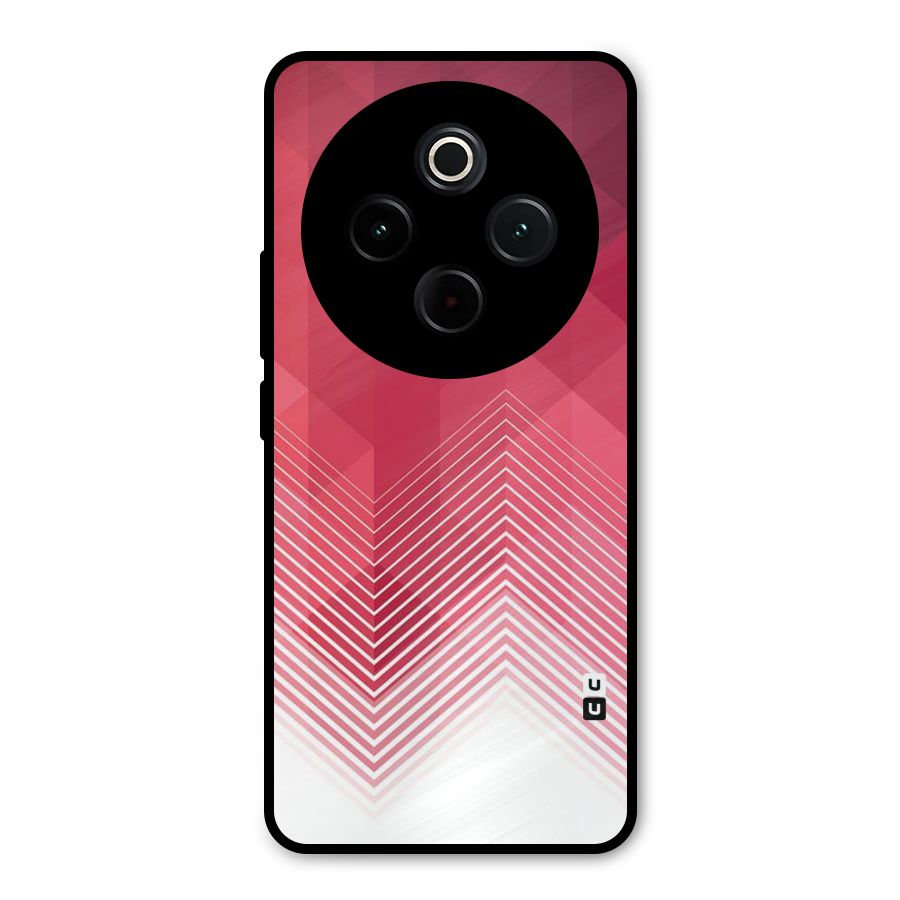 Red Chevron Abstract Metal Back Case for Vivo T4