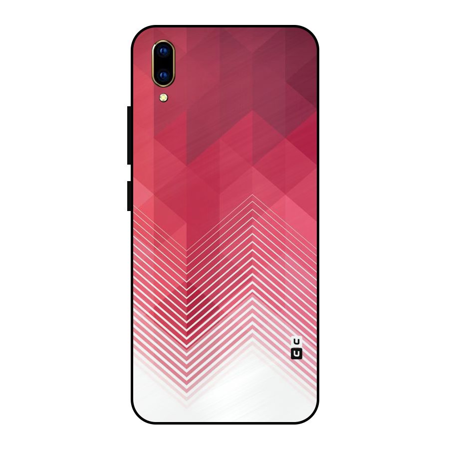 Red Chevron Abstract Metal Back Case for Vivo V11 Pro