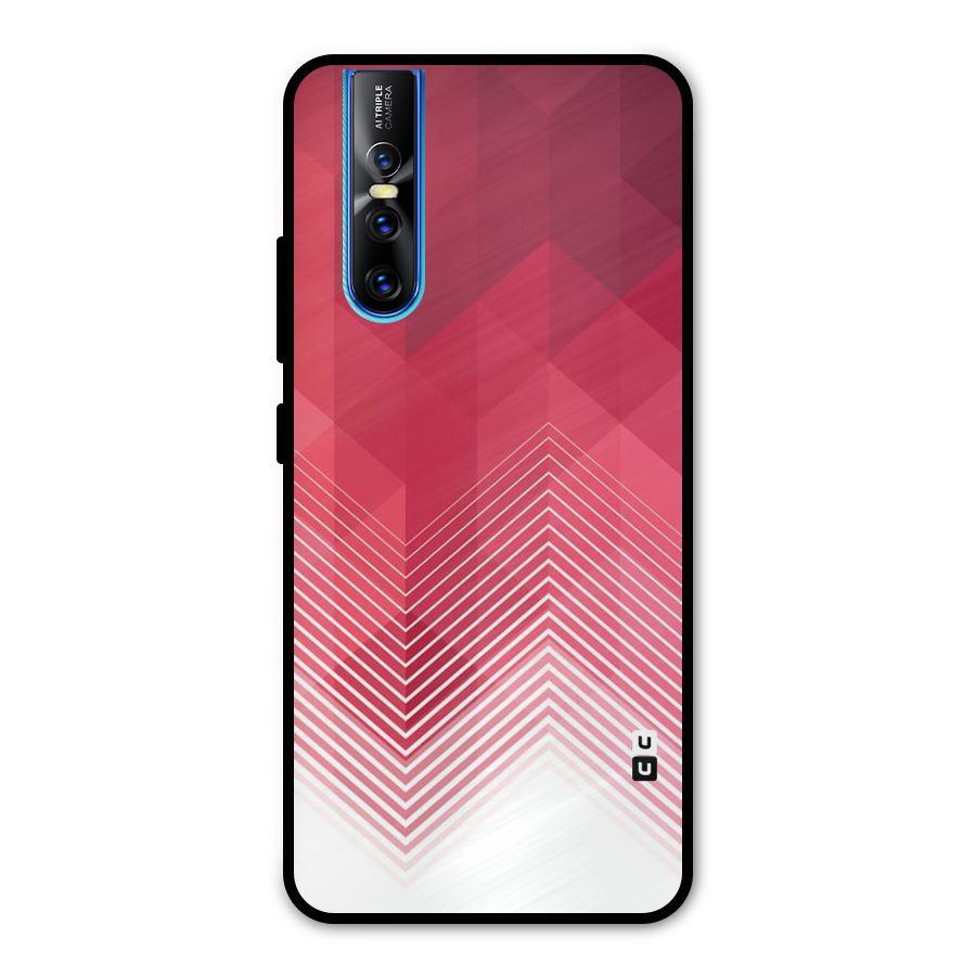Red Chevron Abstract Metal Back Case for Vivo V15 Pro