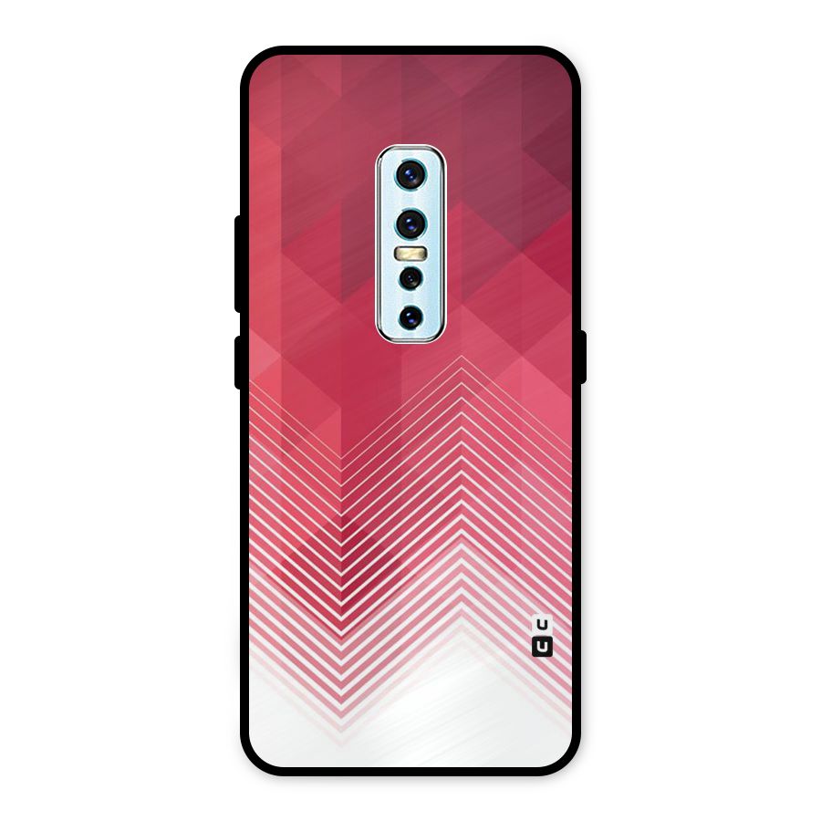 Red Chevron Abstract Metal Back Case for Vivo V17 Pro
