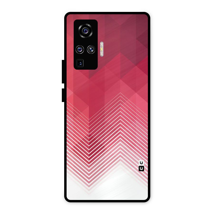 Red Chevron Abstract Metal Back Case for Vivo X50 Pro