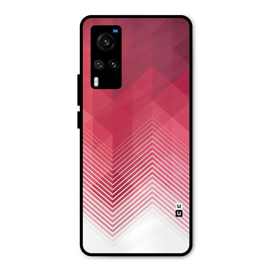 Red Chevron Abstract Metal Back Case for Vivo X60