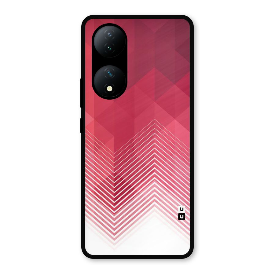 Red Chevron Abstract Metal Back Case for Vivo Y100