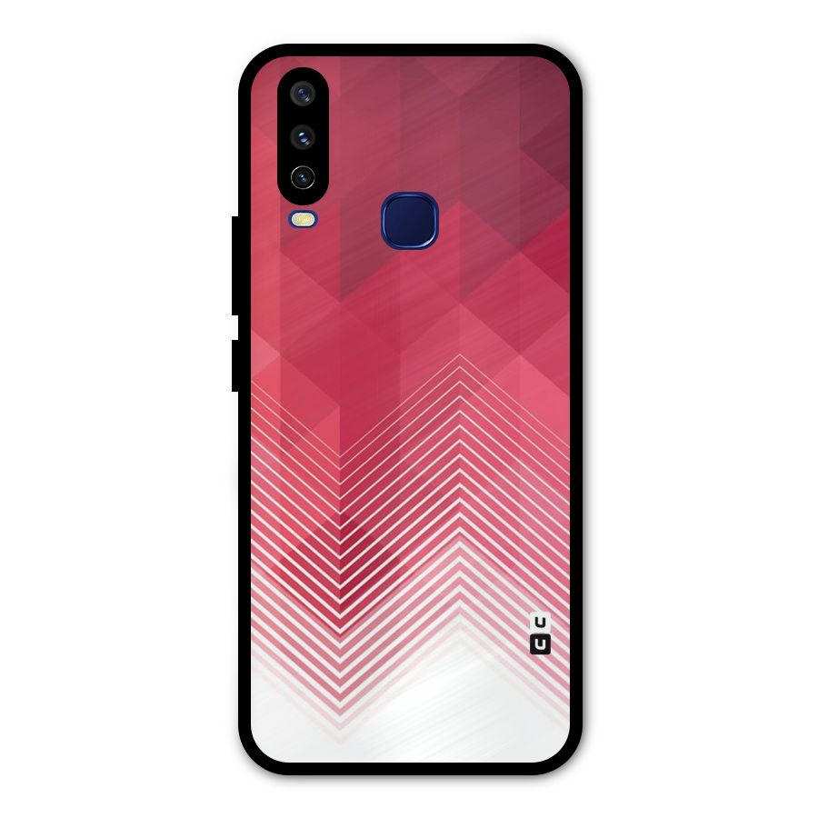 Red Chevron Abstract Metal Back Case for Vivo Y15