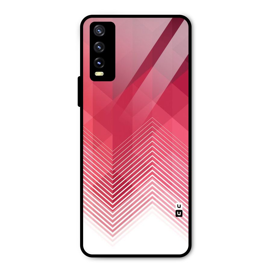 Red Chevron Abstract Metal Back Case for Vivo Y20t