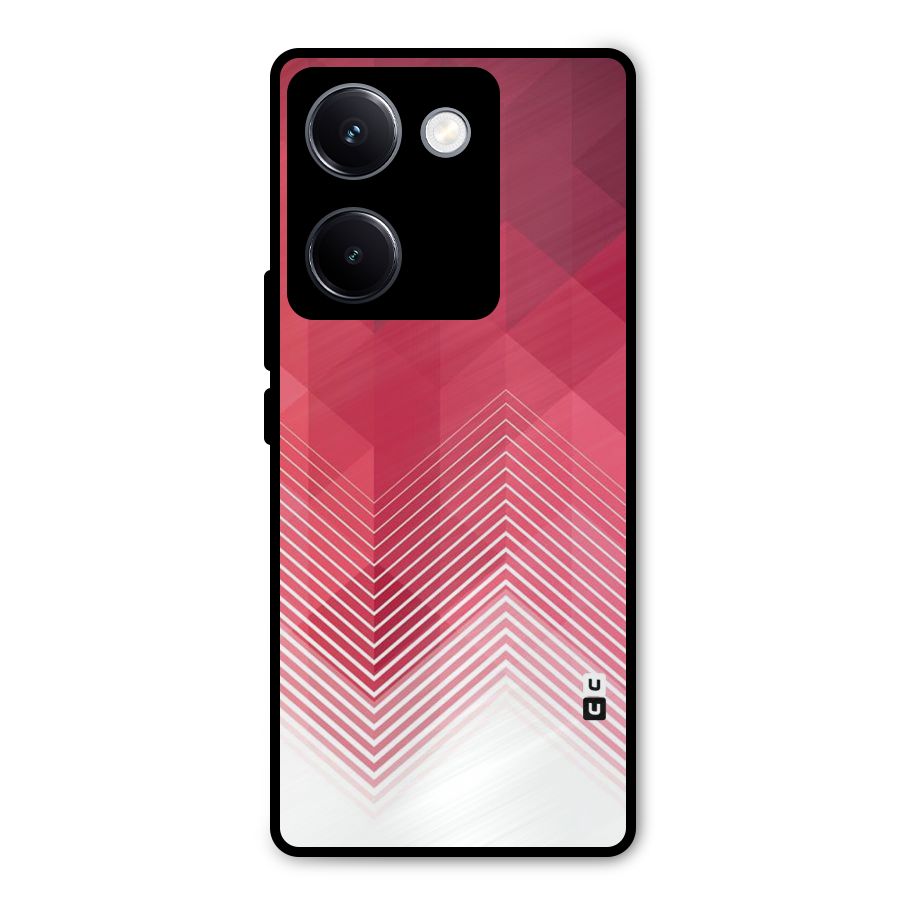 Red Chevron Abstract Metal Back Case for Vivo Y300 Plus